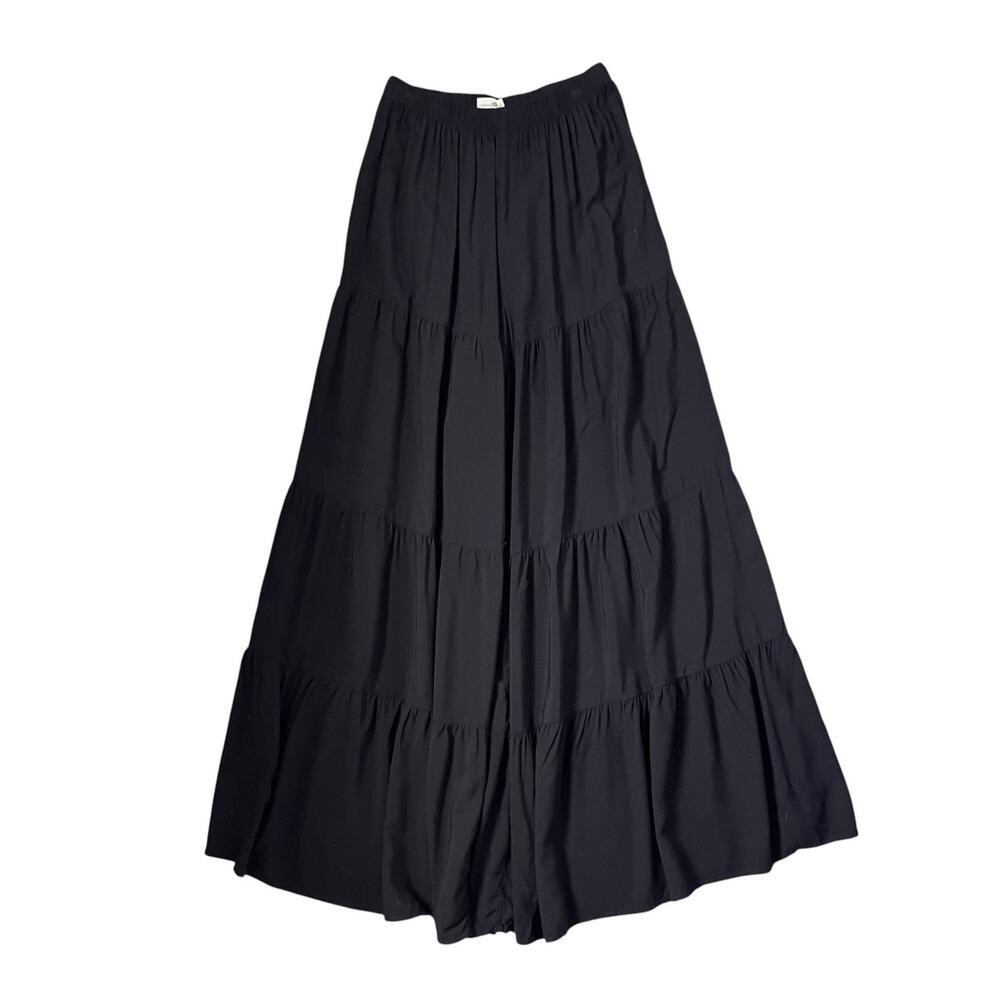 Natural Life Wide Leg Tiered Palazzo Pants Pull On Flowy Loose Lounge Boho Small